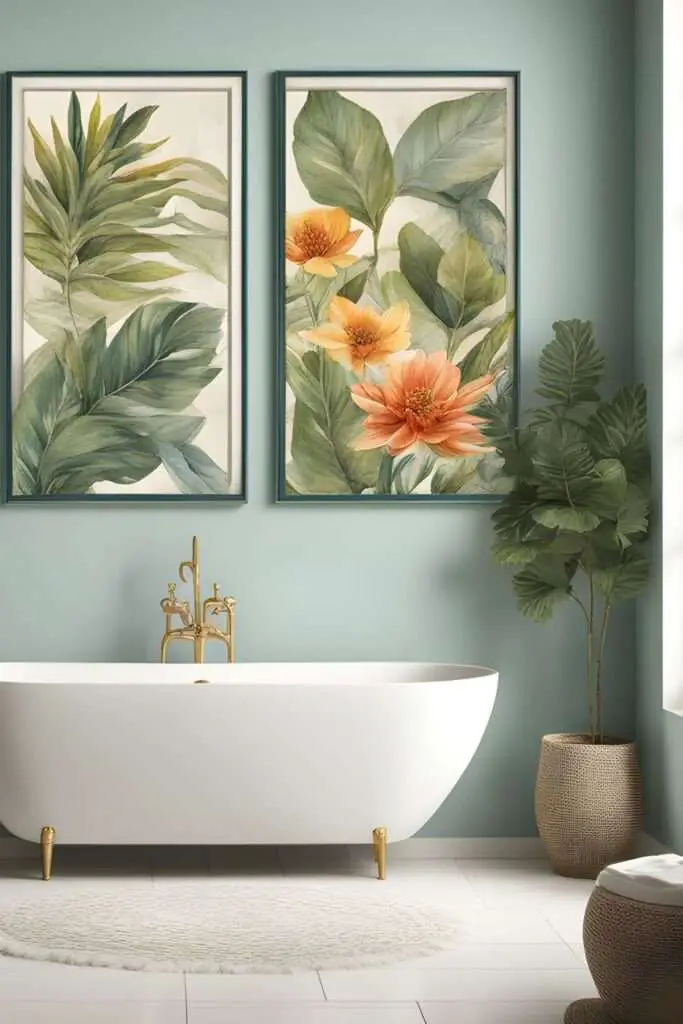 Top 9 Stunning Wall Decor Ideas to Elevate Your Bathroom Style 2 Botanical Wall Art