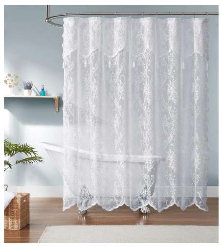 Lace Shower Curtains: Inspiration and Ideas 1 Classic White Lace shower curtain