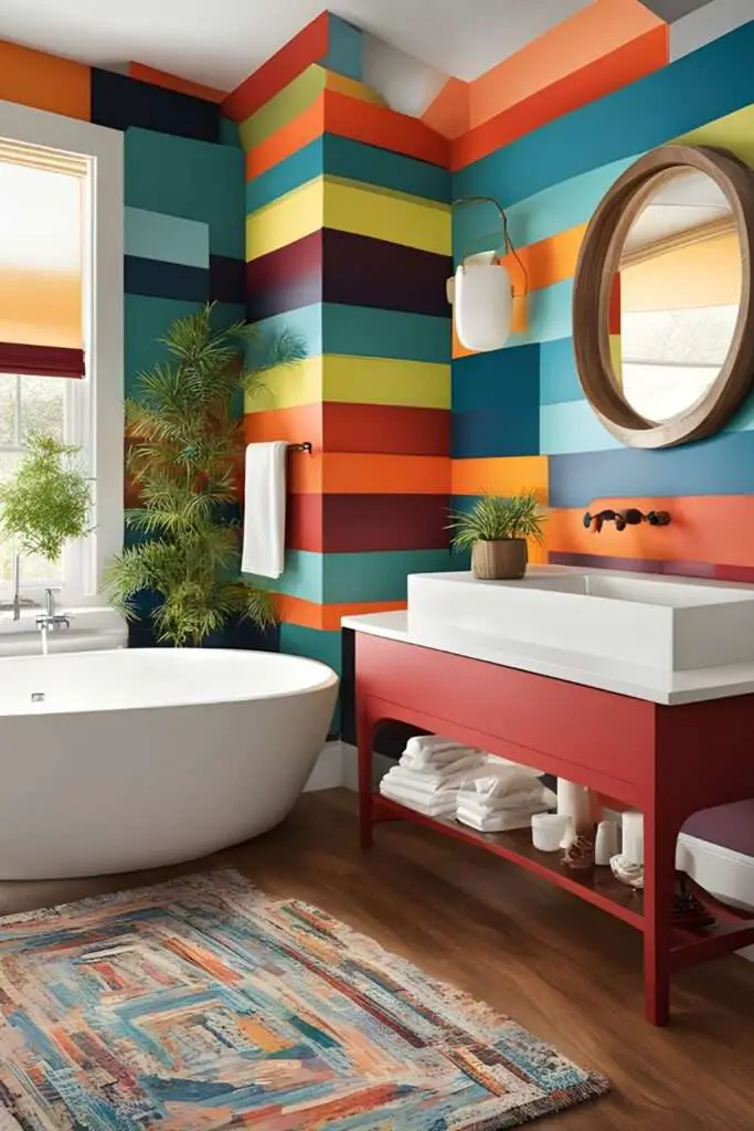Top 9 Stunning Wall Decor Ideas to Elevate Your Bathroom Style 6 Colorful Accent Wall