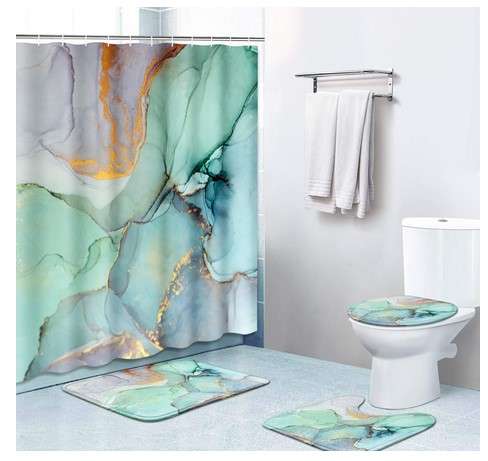 9 Shower Curtain Sets With Rugs to Make Your Bathroom Chic 8 Contemporary Shower Curtain Set with Bath Mat