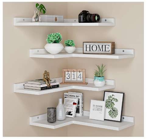 Bookshelves in Living Room: How to Make Them Functional 5 Corner shelves