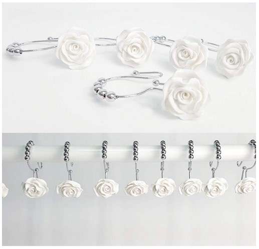 9 Shower Curtain Hook Ideas for a Stylish Bathroom 2 Decorative Resin Hooks