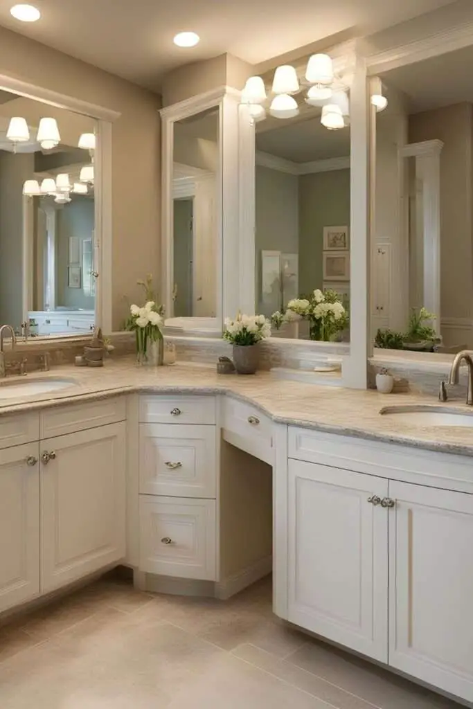 Double Sink Vanity with Underneath Cabinets