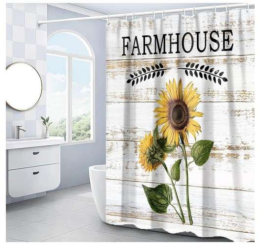 Floral Shower Curtains in a Farmhouse Style