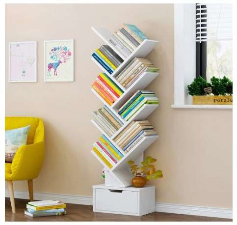 Bookshelves in Living Room: How to Make Them Functional 9 Flydem Tree BookshelfBookshelvesBooks Holder Tree BookcaseBook OrganizerBook Rack