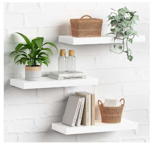 Bookshelf Decor Ideas: How to Style Your Bookshelves Like a Pro 1 Forbena White Floating Shelves for Books Set of 3