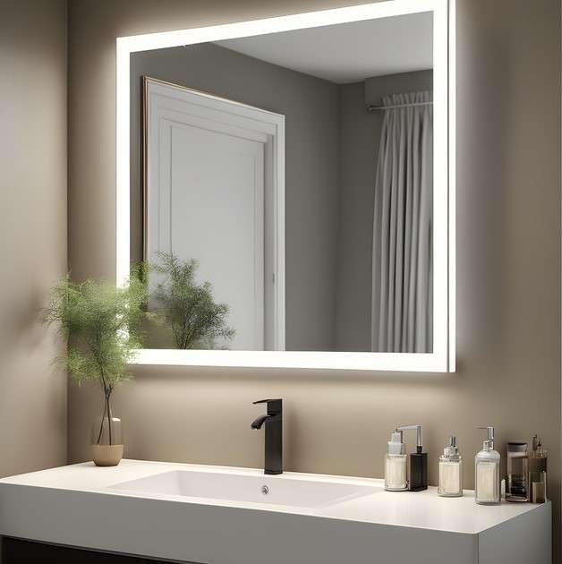 8 Creative Mirror Ideas for Small Bathrooms 6 Framed Mirror with Integrated Lighting