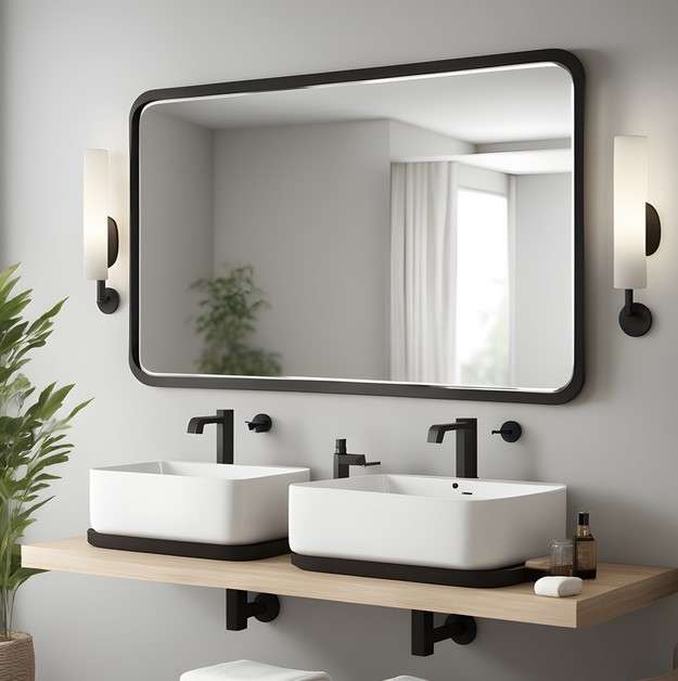 Bathroom Mirror Decoration Ideas for a Modern Bathroom 6 Framed Mirrors with Clean Lines