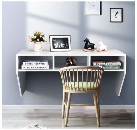 Floating Wall Desks: 5 Modern and Space-Saving Ideas 3 Giantex Wall Mounted Desk Floating Computer Desk