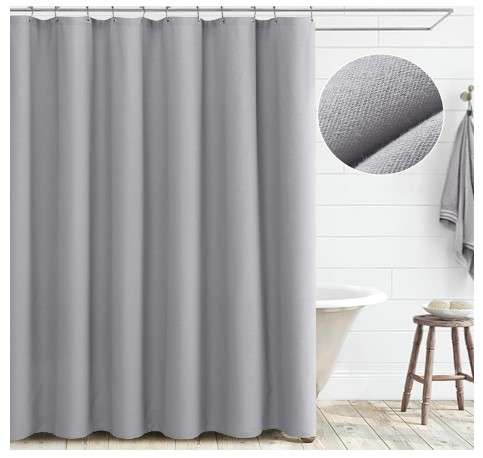 Gray Linen solid color shower curtains