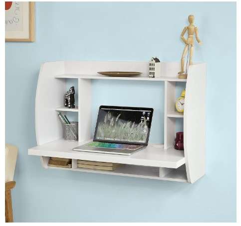 Floating Wall Desks: 5 Modern and Space-Saving Ideas 9 Haotian FWT18 W White Home Office Table Desk Workstation