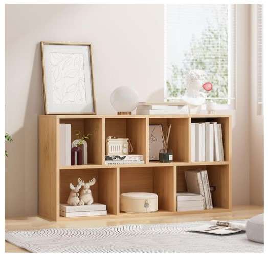 KWOKING Standard Closed Back Bookshelf Engineered Wood Scandinavian Bookcase