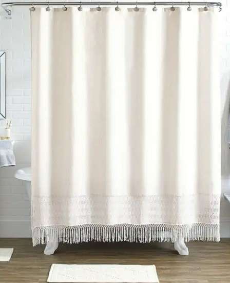 Lace Fringe Shower Curtain