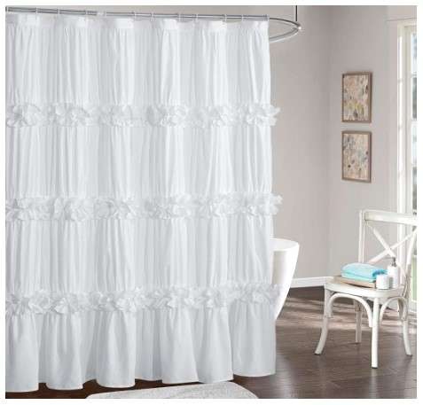 Lace Ruffled Shower Curtain