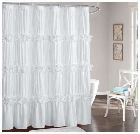 10 Ruffled Shower Curtains That Will Transform Your Bathroom 8 Lace Ruffled Shower Curtain