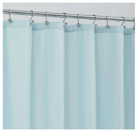 Light Blue Polyester solid color shower curtains