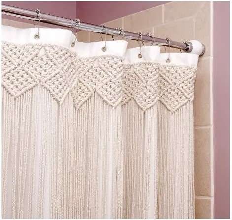 Fringed Shower Curtains: The Best Options for Your Bathroom 2 Macrame Fringe Shower Curtains