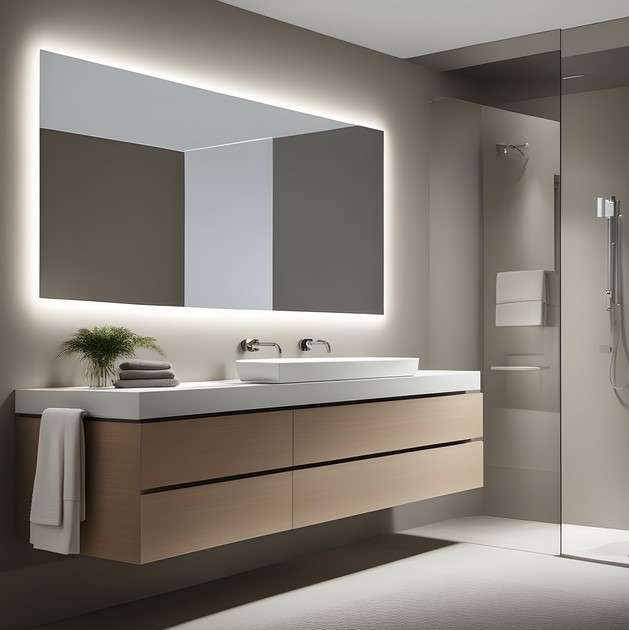 Minimalist bathroom mirror and lighting ideas