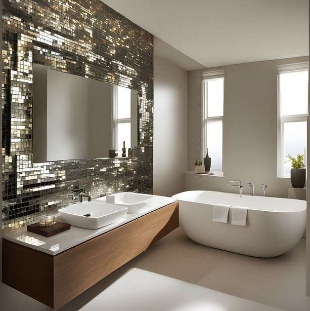 Bathroom Mirror Decoration Ideas for a Modern Bathroom 9 Mirror Mosaic Tiles