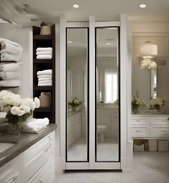 8 Creative Mirror Ideas for Small Bathrooms 7 Mirrored Closet Doors