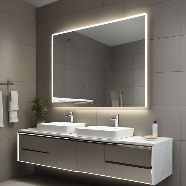 Modern bathroom mirror and lighting ideas