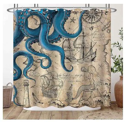 9 Unique Shower Curtain Ideas to Transform Your Bathroom 4 Nautical Theme shower curtains