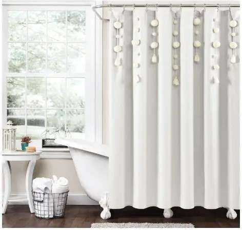 Pom Pom Fringe Shower Curtains