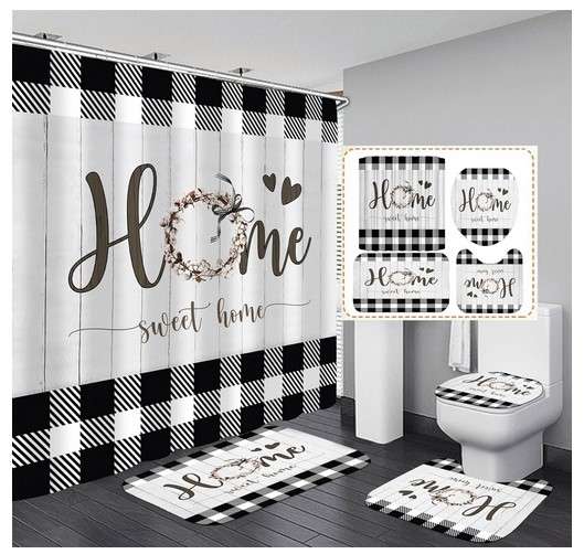 9 Shower Curtain Sets With Rugs to Make Your Bathroom Chic 5 Rustic Shower Curtain Set with Bath Mat