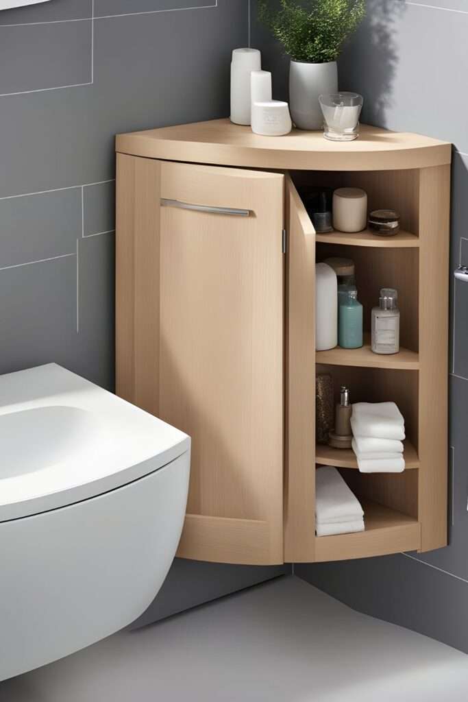 8 Genius Bathroom Cabinet Organizers to Declutter Your Space 4 Space-Saving Corner Cabinet