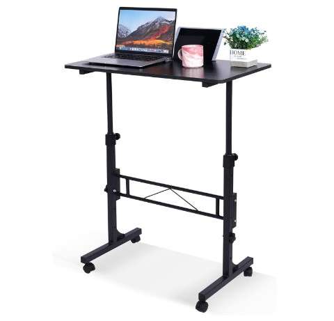 Standing Desk Adjustable Height Mobile Stand Up Desk with Wheels