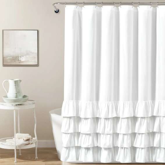 Tiered Ruffled Shower Curtain
