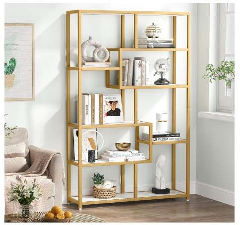 Bookshelf Decor Ideas: How to Style Your Bookshelves Like a Pro 7 Tribesigns Bookshelf 5 Tier Etagere Bookcase