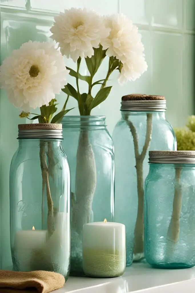 Budget-Friendly Bathroom Decor: 15 Brilliant Ideas You Must Try! 6 Upcycled Mason Jars