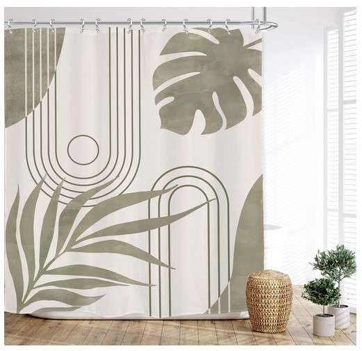 Use an Abstract Shower Curtain to Modernize Your Space