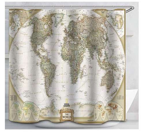 Vintage Map Design shower curtain