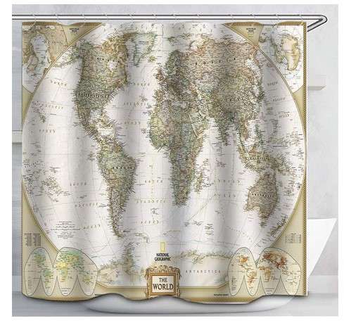 9 Unique Shower Curtain Ideas to Transform Your Bathroom 2 Vintage Map Design shower curtain
