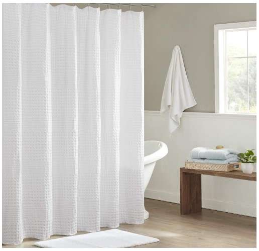 White Cotton Shower Curtain