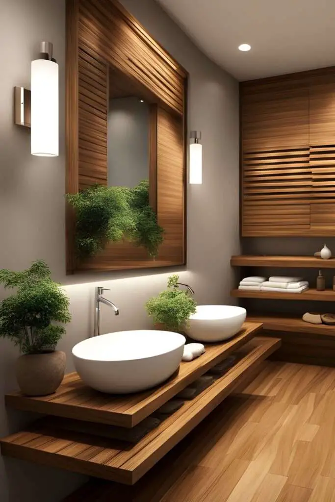 Transform Your Space: 10 Nature-Inspired Bathroom Ideas for Ultimate Relaxation! 3 Wooden Wonders Warmth and Elegance