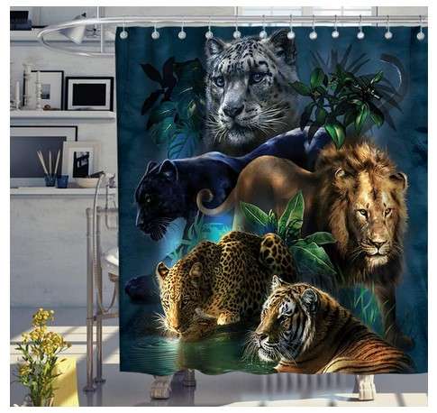 animal prints shower curtains
