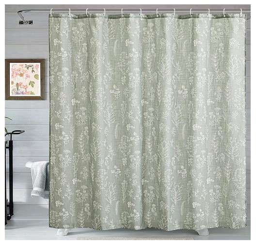 botanical illustration shower curtain