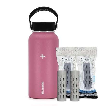 32 oz Alkaline Water Bottle + 2 Alkaline Water Infusers 9.5 pH/Insulated Water Bottle