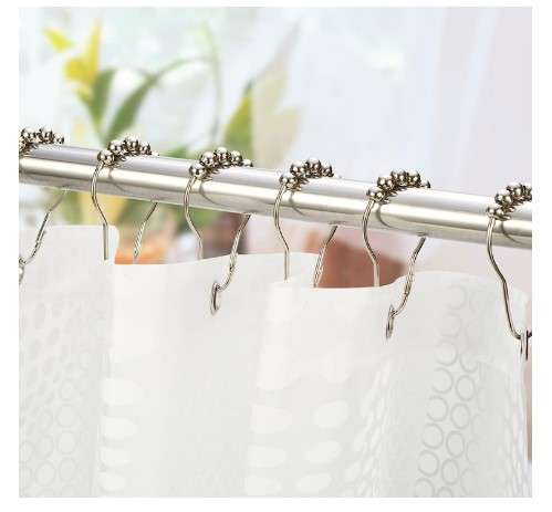 Best Shower Curtain Rings Ideas for Your Bathroom 3 Amazer Shower Curtain Hooks, Decorative Rust Proof Stainless Steel