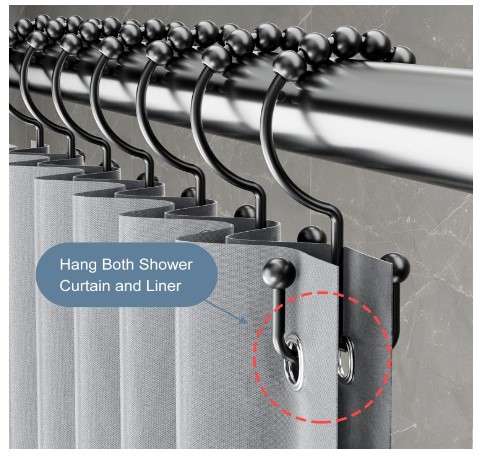 Best Shower Curtain Rings Ideas for Your Bathroom 11 BBLHOME Shower Curtain Hooks Rings