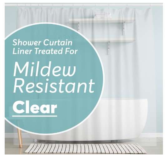 Mildew-Resistant Shower Curtains: The Best Options for a Mold-Free Bathroom 1 BigFoot Shower Curtain Liner – 72 x 72 PEVA Heavy Duty Shower Curtain