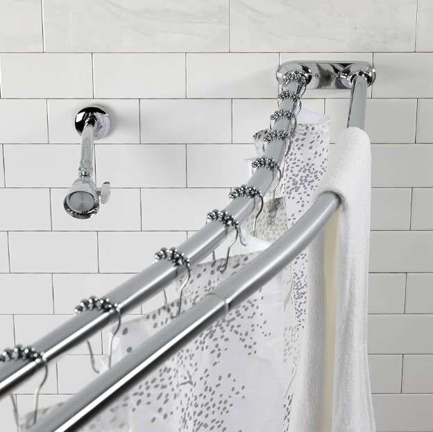 Double rod shower curtains