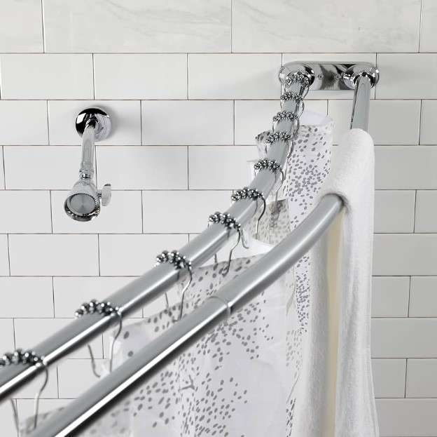 10 Creative Ways to Hang a Shower Curtain 1 Double rod shower curtains