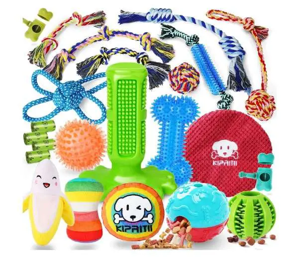 6 Best Toys for Dogs Home Alone: Top Picks Revealed 3 KIPRITII Dog Chew Toys for Puppy - 23 Pack Puppies Teething Chew Toys for Boredom