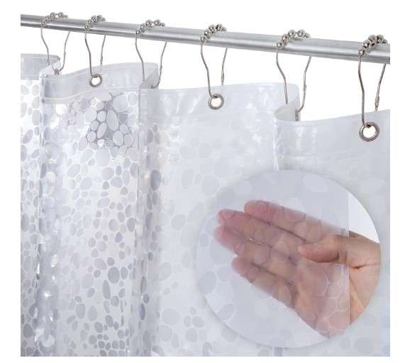 6 Best Vinyl Shower Curtain Ideas for Your Bathroom 9 LiBa Plastic Shower Curtain