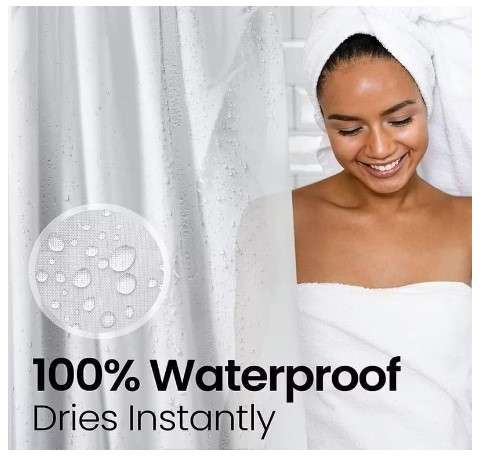 LiBa Waterproof Plastic Shower Curtain