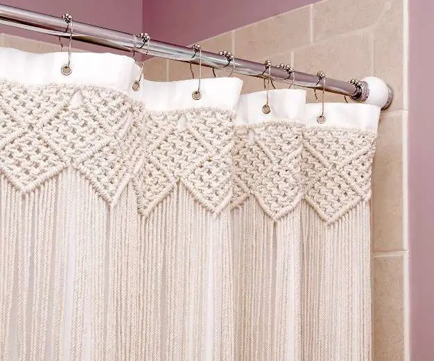 10 Creative Ways to Hang a Shower Curtain 6 Macramé Hanger